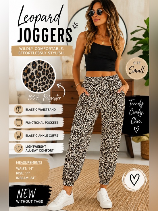 HALARA Pants - Leopard Print Jogger Pants – Size Small – New Without Tags